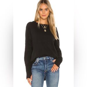 Free People We The Free Arden Tee Black Size Small Long Sleeve Brand New NWT